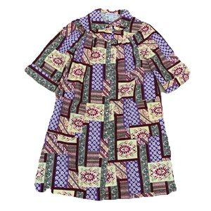 Vintage Floral Muumuu Lightweight  Housecoat Pearl Snap Buttons 2 Pockets 8